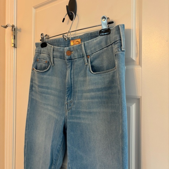 MOTHER The Looker Ankle Fray Hold My Hand Light Wash Denim Size 31 - Picture 7 of 10